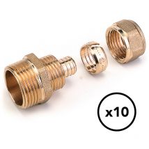 Raccord per droit à compression - m 1/2' - diamètre 16 mm Comap