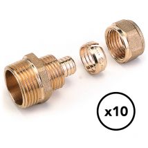 Comap - Raccord à compression mamelon union mâle pour tubes per - 12x1,1 - 3/8 - Vendus par 10 - TurboPEX - 9400103