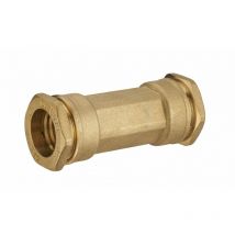 Raccord manchon à compression laiton D.20 pour tube en polyéthylène - Centrale Brico