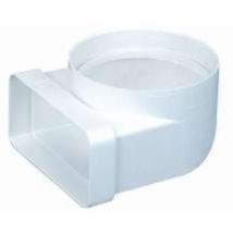 coude mixte vertical - 55 x 110 vers rond 100 mm - atlantic 460004