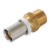 Raccord multicouche Manchon à sertir fluxo Mâle Ø26-1/2' - Nicoll