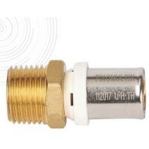 Raccord droit mâle multicouche 15/21 fixe à sertir - Ø20-1/2" - 30311-20-15 - Fixoconnect Ayor