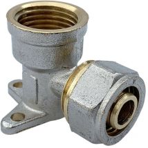 Lot de 5 Raccord mural coudé 90° pour tube per Ø16x1/2' à compression femelle