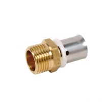 Sanitär-Verteilung – Gerades Crimp-Fitting PER – Feste Verbindung 12x17 – Ø16
