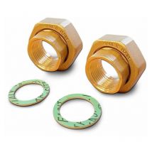 Raccord pivotant droit en laiton sablé ff DN25 - 1'x1'1/2 avec joint plat complet de garniture