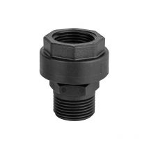 Raccord plastique DN25 (1") mâle x DN32 (1 1/4") fil. femelle avec écrou-tournant et joint