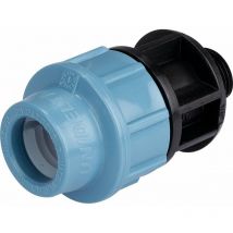 Raccord pour tuyau polyéthylène droit mâle 20mm - 20x27