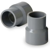 Raccord pour tuyaux de gouttière - Manchon de raccordement en plastique - Raccord d'eau - Raccord en pvc - Gris (50 x 40 mm)