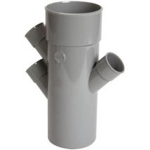Nicoll - Raccord pvc gris triple équerre 45° - diamètre 40 - 40 - 100 - 40 mm - Quadruple emboîture