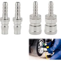 Raccord rapide à air comprimé 4pcs, compresseur de kit d'air pneumatique, connecteur mâle et femelle tuyau d'air comprimé