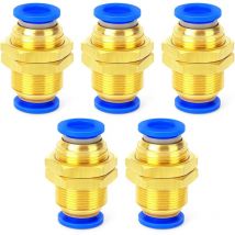 Raccord rapide pneumatique affleurant, virole OD de 6mm, 5 pièces