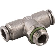 Raccord rapide pneumatique RS PRO, Filetage, Tube vers Mâle 1/8 in Male 4mm 1/8pouces en Laiton nickelé ( Prix pour Paquet de 10 )