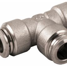 Rs Pro - Raccord rapide pneumatique Tube 4mm en Laiton nickelé ( Prix pour Paquet de 10 )