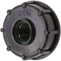 Aquasup - Raccord S60X6 Adaptateur de Réservoir ibc Connecteur- Accessoires Bouchon Conteneur 3/4' - Black