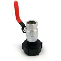 Multitanks - Raccord S60x6 - vanne à boisseau sphérique en laiton chromé sortie femelle 1 pouce