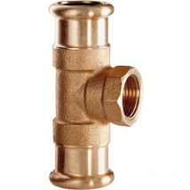 Raccord à sertir en laiton té 15 mm x 1/2'' ff x 15 mm contour m