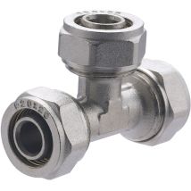 Raccord Té Égal à Compression Laiton D.20 Pour Tube En Multicouche