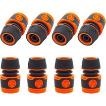 Raccord Tuyau D'arrosage, 8 Pièces Embout Tuyau Arrosage, Adaptateur Tuyau Arrosage Convient aux Tuyaux Outils de Jardin Buses Pistolets
