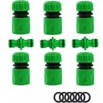 Raccord Tuyau d'Arrosage,Connecteur Arrosage Accessoires de Tuyau (6 Raccord de Tuyau Rapide, 3 Raccord Mâle Double), Kit de Connexion Rapide et