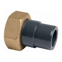 Raccord union PVC pression noir droit - F 1'1/4 - Mâle diamètre 32 mm - Girpi