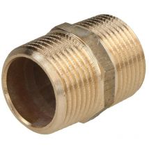 Raccord à visser laiton rouge nipple double 1 1/2" FM/FM