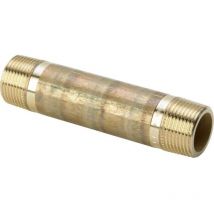 Raccord à visser laiton rouge nipple double 1/2'' x 100 mm