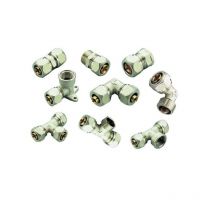 Raccordi a stringere per tubo multistrato tee, gomito, raccordo doppio gomito 26x26