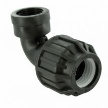 Raccordo curvo a compressione 90° in plastica f 20 x 27 per tubo acciaio Quick Plomberie