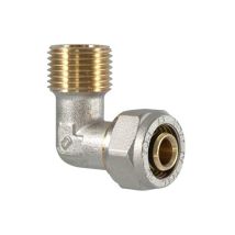 Raccordo a compressione curvo maschio 16 x 1/2 T.d.m.