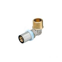 676 Raccordo Gomito Maschio Ø26/3X3/4'M a Pressare Per Tubo Tita-Fix - 06762630 - RBM