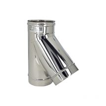 Raccordo a t 135° in acciaio inox m. m. f. - 15cm
