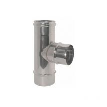 Raccordo deviazione a t 90° per canna fumaria acciaio inox aisi 304 d°150 camini