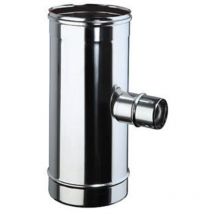Raccordo a t 90° monoparete acciaio inox, der. 80 mm 180 mm 180 mm