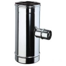 Raccordo a t 90° monoparete acciaio inox, der. 80 mm 160 mm 160 mm