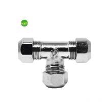 Raccordo a t femmina a tenuta ptfe per tubo rame cromato serie 6900 Ambra Water