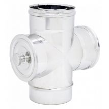 Raccordo a t in acciaio inox croce con ispezione da 80-130mm