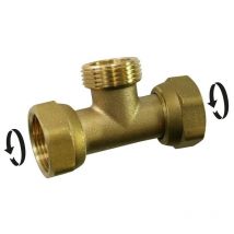 Raccordo a t in ottone f 20 x 27 per tubo in rame Sans marque