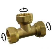 Tee triplo in ottone f 15 x 21 per tubo in rame Sans marque