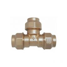 Raccordo a tee doppio in ottone Diam. 40