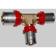 Raccordo a tee ridotto a pressare Tiemme 20 x 16 x 20 centrale Tiemme