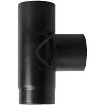 Raccordo caldaia a t 90 fm-f dn 120 smaltato 600 gradi stufa legna tubo nero ce Made in Italy