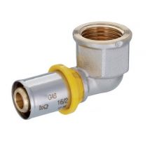 Raccordo curvo femmina a pressare per multistrato gas 20x1/2" mm