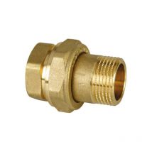 Raccordo diritto 3 pezzi maschio femmina in ottone giallo serie 1200 1' Icma