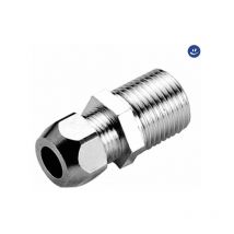 Raccordo diritto maschio a tenuta ptfe per tubo rame cromato serie 6900 1/2x3/8 ø10 Rinaldi E Pettinaroli