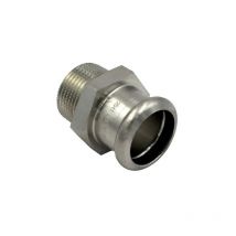 raccordo dritto a pressare maschio femmina in acciaio inox serie inoxpres uniko