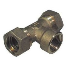 Raccordo ottone a tee con 2 dadi o-ring femmina -Varie Misure 12 x 1/2