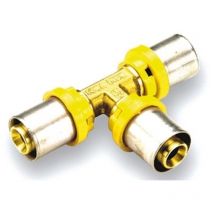 Raccordo per multistrato gas a t ridotto Diam. 20 x 20 x 16 Tiemm e