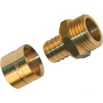 Raccordo scorrevole diritto in ottone m 20 x 27 per tubo acciaio Quick Plomberie