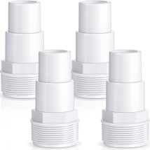 Raccords pour tuyaux en pvc Raccords de rechange en pvc 1-1/2' ou 1-1/4' Jeu de 4 Raccords pour pompes, filtres et skimmers pour piscines hors sol