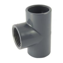 Raccord PVC pression - Té 90° avec dérivation taraudée PVC pression mixte FFF Ø25-3/4''-25